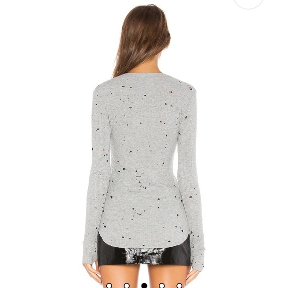 Michael Lauren Gray Ribbed Top - Picture 10 of 11